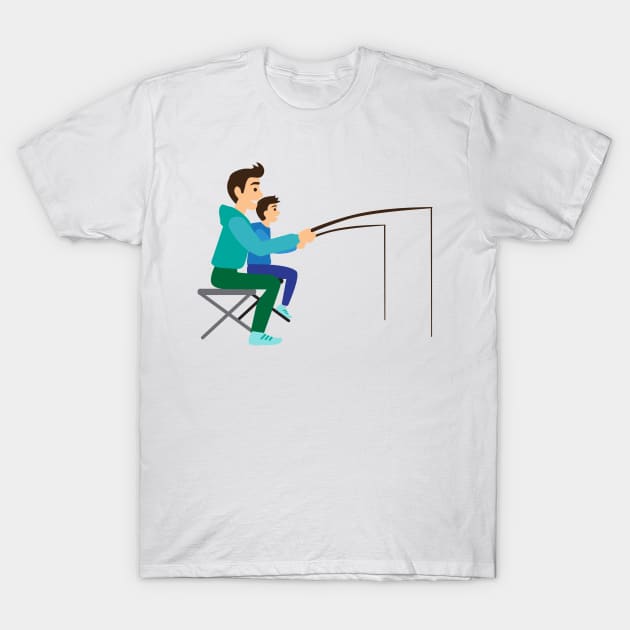 Father and Son fishing T-Shirt by holidaystore